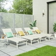 thumbnail image 2 of GDF Studio Joy Outdoor Mesh and Aluminum Adjustable Chaise Lounge, Set of 4, White, 2 of 11