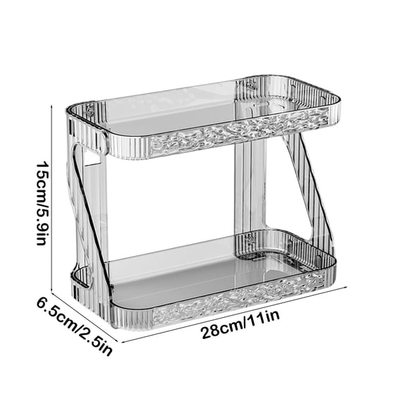 Rkxzt Plastic Shelves,Bathroom Wall Mounted Organizer Double Shelf Non-Perforated Plastic Storage 11.02x5.91x2.56in,Kitchen Utensils Gadgets