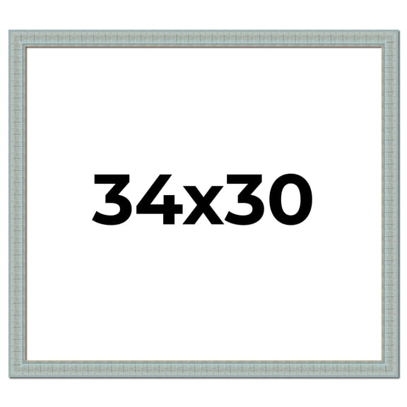 34x30 Frame Blue Teal Distressed Solid Wood Picture Frame | 1.625 Inch Moulding Width | Sonoma Blue