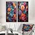 thumbnail image 1 of Designart "Succulent Delight Blue and Yellow Succulents" Succulent Framed Wall Art Set Of 2 - Multi-Color Floral Frame Gallery Set For Office Decor, 1 of 6