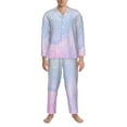 thumbnail image 3 of Honeii Rainbow Pattern Mens Pajamas Set,2pcs Men's Lounge Long Sleeve Sleep Shirt and Pajama Bottoms Sleepwear Set,Mens Pjs Sets-X-Large, 3 of 7