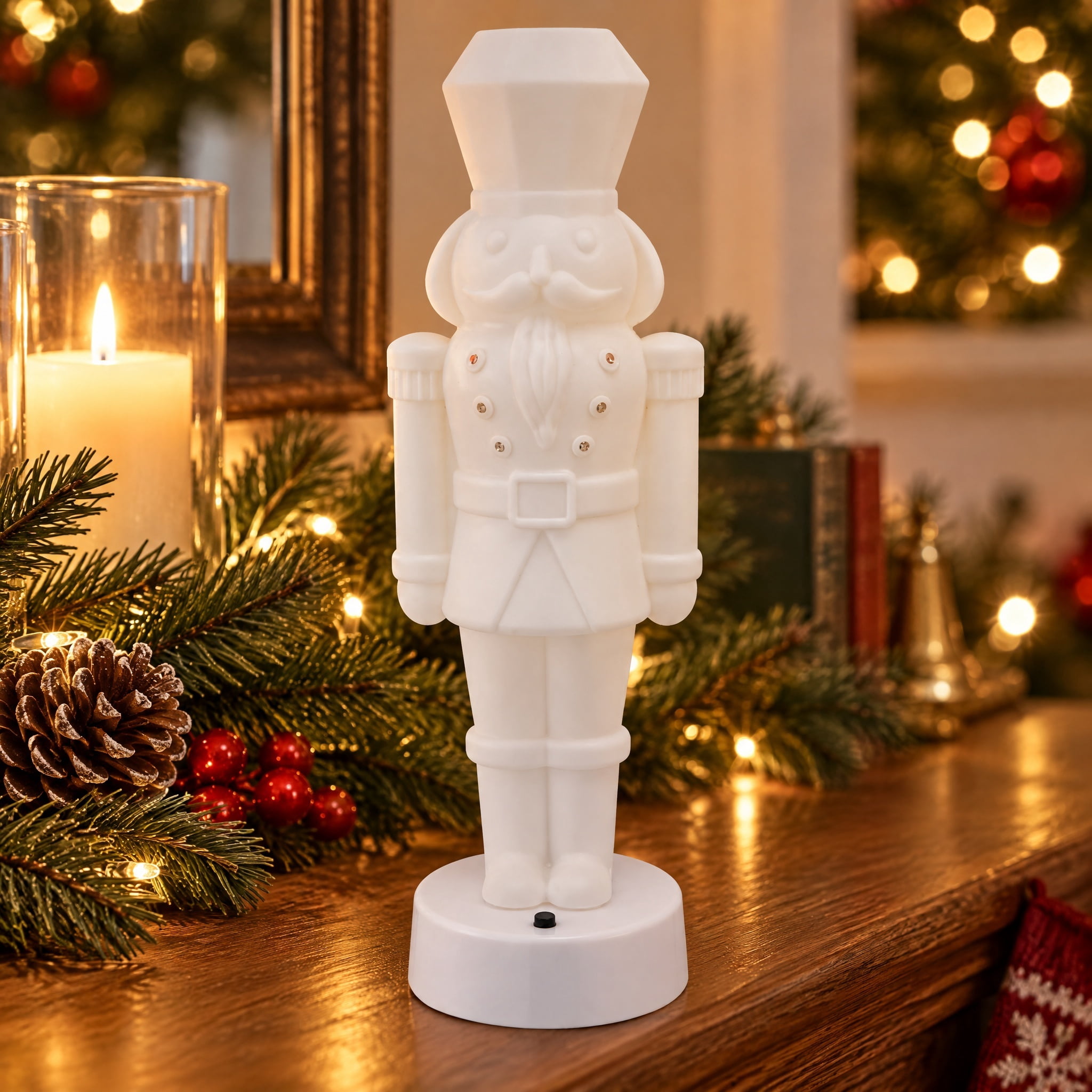 Light-Up Blow Mold Paint-it-Yourself Nutcracker Christmas Decoration, White, 11", by Holiday Time