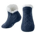 thumbnail image 5 of HBFAGFB Socks for Women Winter Warm Plush Thickened Slippers Socks Versatile Daily Wear Dark Blue Size M, 5 of 5