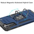thumbnail image 5 of Phone Case for Samsung Galaxy S22+ Plus Armor Hybrid with Ring Holder Kickstand Shockproof Heavy-Duty Durable Rugged Dual Layer Cover for Galaxy S22 Plus - Blue, 5 of 9