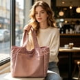 thumbnail image 6 of Leodye 1PCS Women Large Capacity Casual Tote Shoulder Bag, Multi-Pocket Handbag with Wet Dry Separation for Gym Shopping Daily Travel -18.11 × 12.2 × 6.29 in, 6 of 6