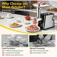 thumbnail image 4 of Electric Meat Grinder- 350W Motor with Sausage Stuffer & Meatballs Making, Food Grinder with Stainless Steel Blade & 3 Plates, Heavy Duty Meat Mincer for Home Kitchen & Restaurant, 4 of 8