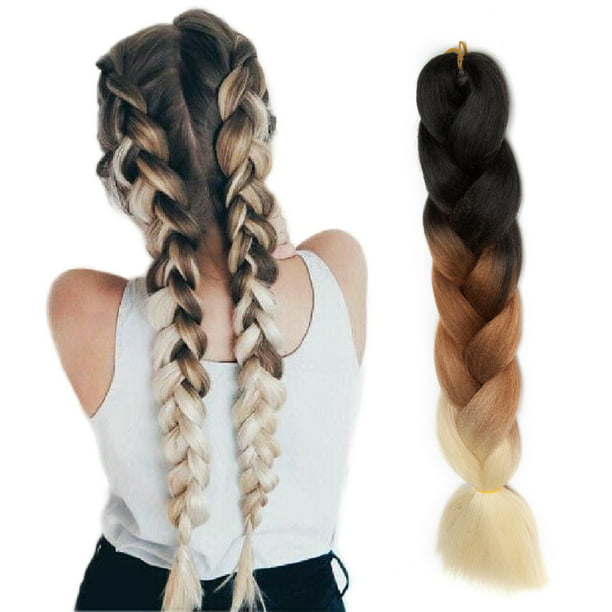 S-noilite 24 Inches Ombre Braiding Hair Extensions with Synthetic Hair -  