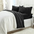 thumbnail image 2 of Great Bay Home Solid Velvet Plush Warm and Cozy Fleece Sheet Set (Queen, Black), 2 of 7