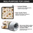 thumbnail image 7 of Yellow Brown Green Leaf Sunflower Pattern Kitchen Oven Mitt and Pot Holder Sets 2 Pcs for Baking, Cooking and Grilling, Heat Resistant Up To 392 °F, 7 of 7