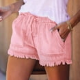 thumbnail image 6 of Women'S Summer Mid Waist Elastic Denim Shorts Stretchy Short Casual Hot Pants with Pockets Light Pink XL, 6 of 7