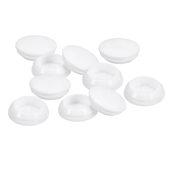 Uxcell Lot de 10 Bouchons en Silicone, Bouchons Ronds pour Trous de Verrouillage Étanches pour Trous de 22-24mm, Blanc