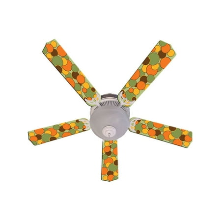 - Green Orange Dot Custom Designer 52in Ceiling Fan Blades Set