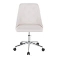thumbnail image 5 of DeeHome Marche Contemporary Swivel Task Chair with Casters in Chrome Metal and White Faux Leather by LumiSource, 5 of 6