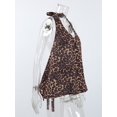 thumbnail image 5 of Womens Halter Vest Tops Summer Sleeveless Open Back Y2K Going Out Tank Tops V Neck Button Up Vest Leopard Print L, 5 of 9