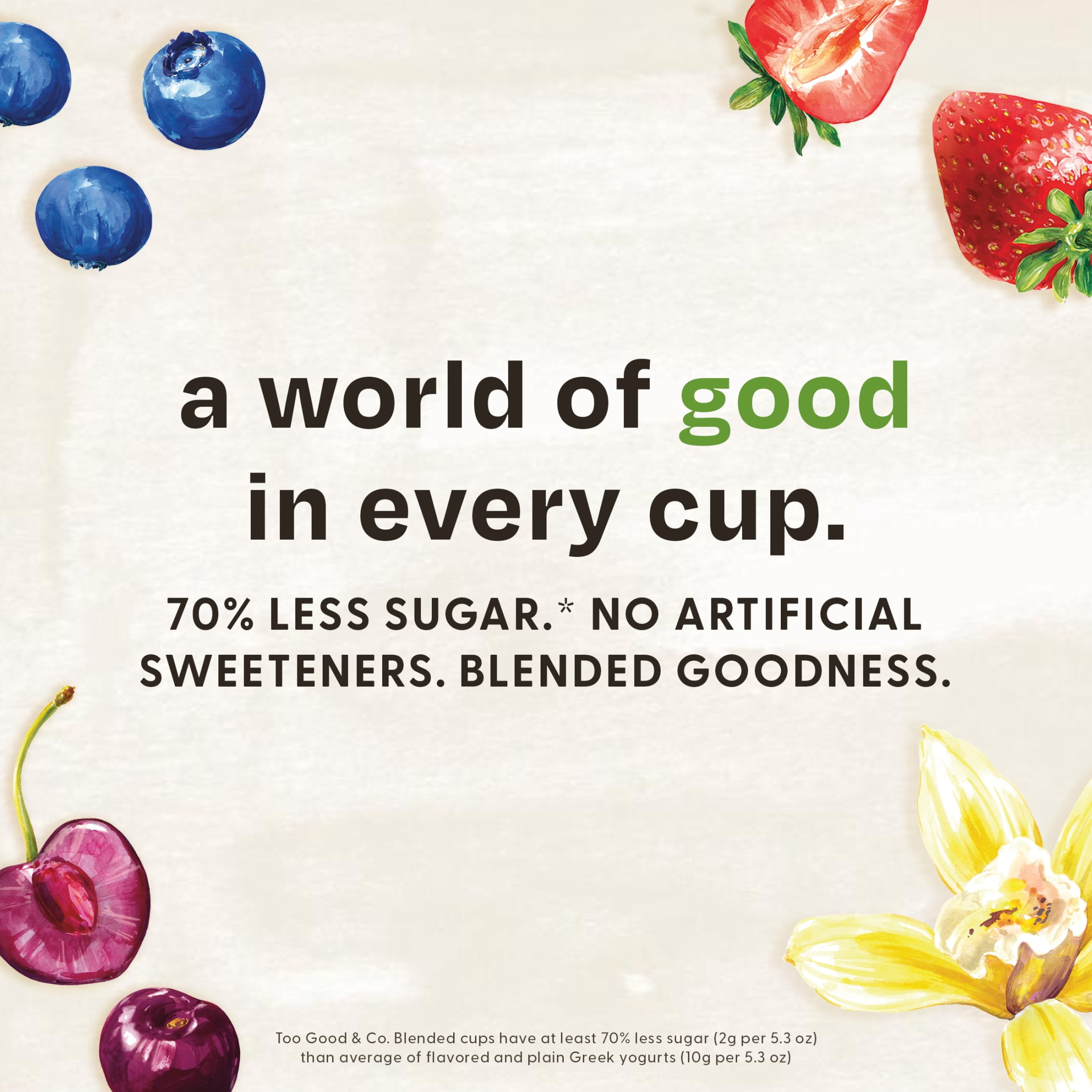 Too Good & Co. Lower Sugar Strawberry Flavored Low Fat Greek Yogurt Cultured Product, 5.3 oz, 4 Count