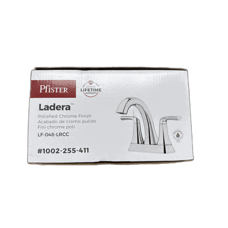 Pfister Ladera 4 in. Centerset Double Handle Bathroom Faucet in Polished Chrome