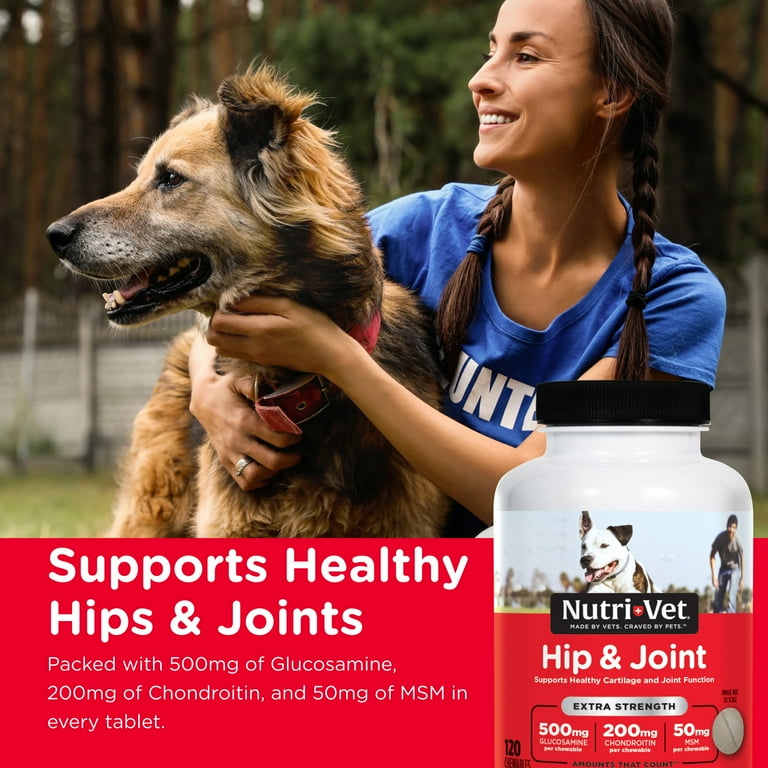Free Shipping Nutri Vet Hip Joint Chewable Dog Supplements Formulated with Glucosamine Chondroitin for Dogs 120 Count Walmart