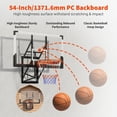 thumbnail image 4 of 54" Wall Mounted Basketball Hoop, 8-10 FT Adjustable Height Shatterproof PC Backboard Basketball Goal with 18 Inch Solid Rim for Indoor & Outdoor Use, 4 of 10
