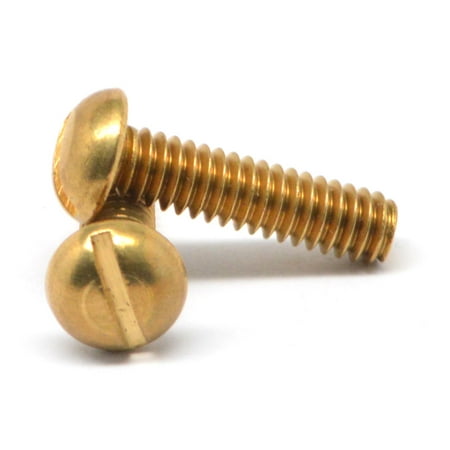 

#4-40 x 3/8 Coarse Thread Machine Screw Slotted Round Head Brass Pk 50