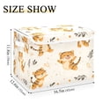 thumbnail image 3 of WOBOGO Cute Smile Jumping Tiger Large Collapsible Storage Box Flip Lid Fabric Decorative Organizer Container Basket with Handles 16.5×12.6×11.8in, 3 of 7