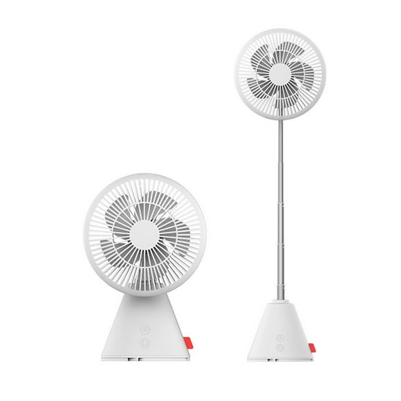 FIVE 2-in-1 Standing Fan/Desktop Fan Retractable Air Cooler with 5 Blades/Wide-angle Air Supply/3-Speed Wind/32dB Low Noise/4000mAh Rechargeable/Cordless Cooling Fan for Home