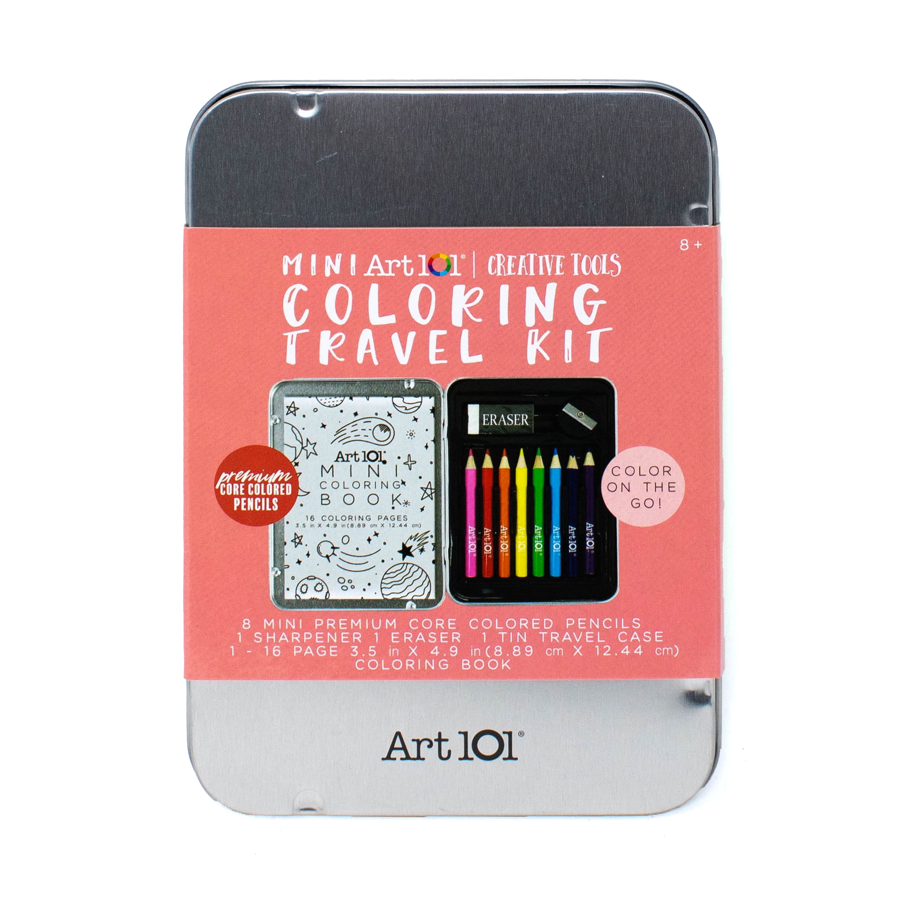 Art 101 Creative Tools Coloring Set for Children to Adults in Tin Case