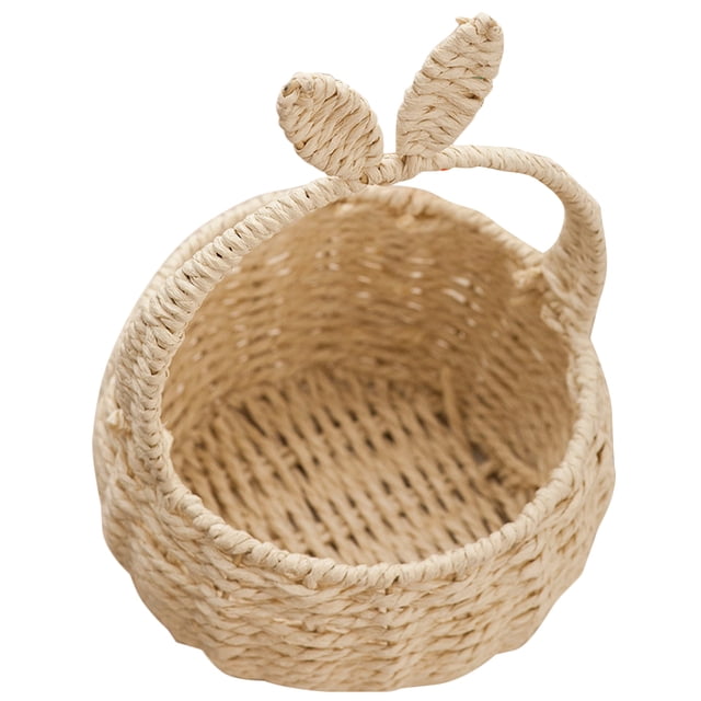Moluckfu Cesta Rústica Beige De Flores Con Asa Para Bodas Y Eventos