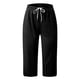 thumbnail image 1 of Pantalones deportivos de mujer de color liso y cintura media - Cintura elástica, diseño informal y estilizado - Pantalones para el día a día, el entrenamiento y las vacaciones, 1 of 4
