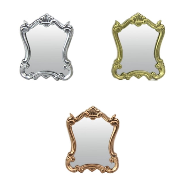 Accesorio de decoración de baño en miniatura con espejo de muñecas 3x 12 CUTICAT mini espejo de casa de muñecas
