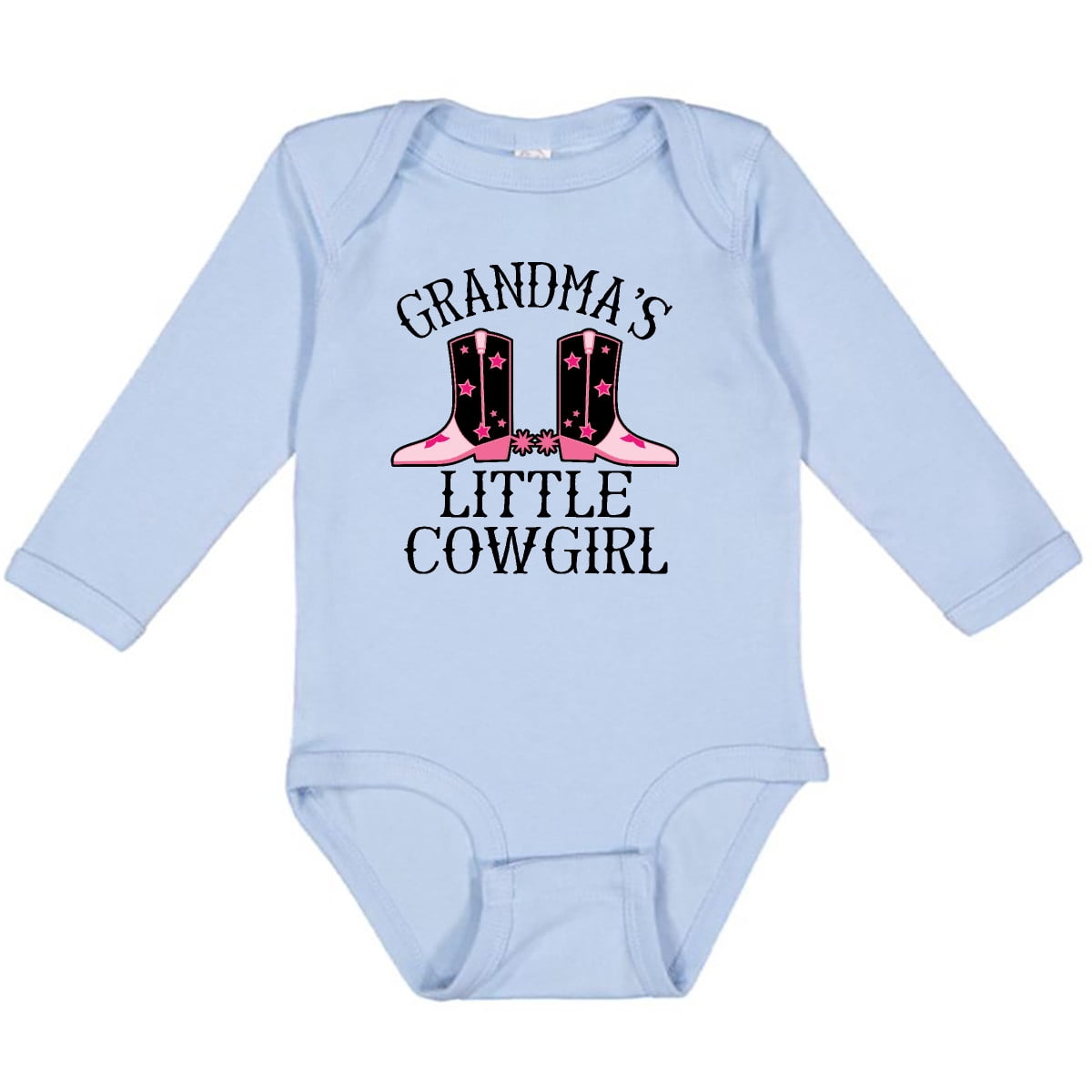 Inktastic Grandma Little Cowgirl Baby Clothes Girls Long Sleeve Baby Bodysuit