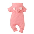 thumbnail image 3 of uukiA Infant Baby Girls 0-18Months Cute Zipper Long-legged Romper Casual Hooded Jumpsuit, 3 of 6