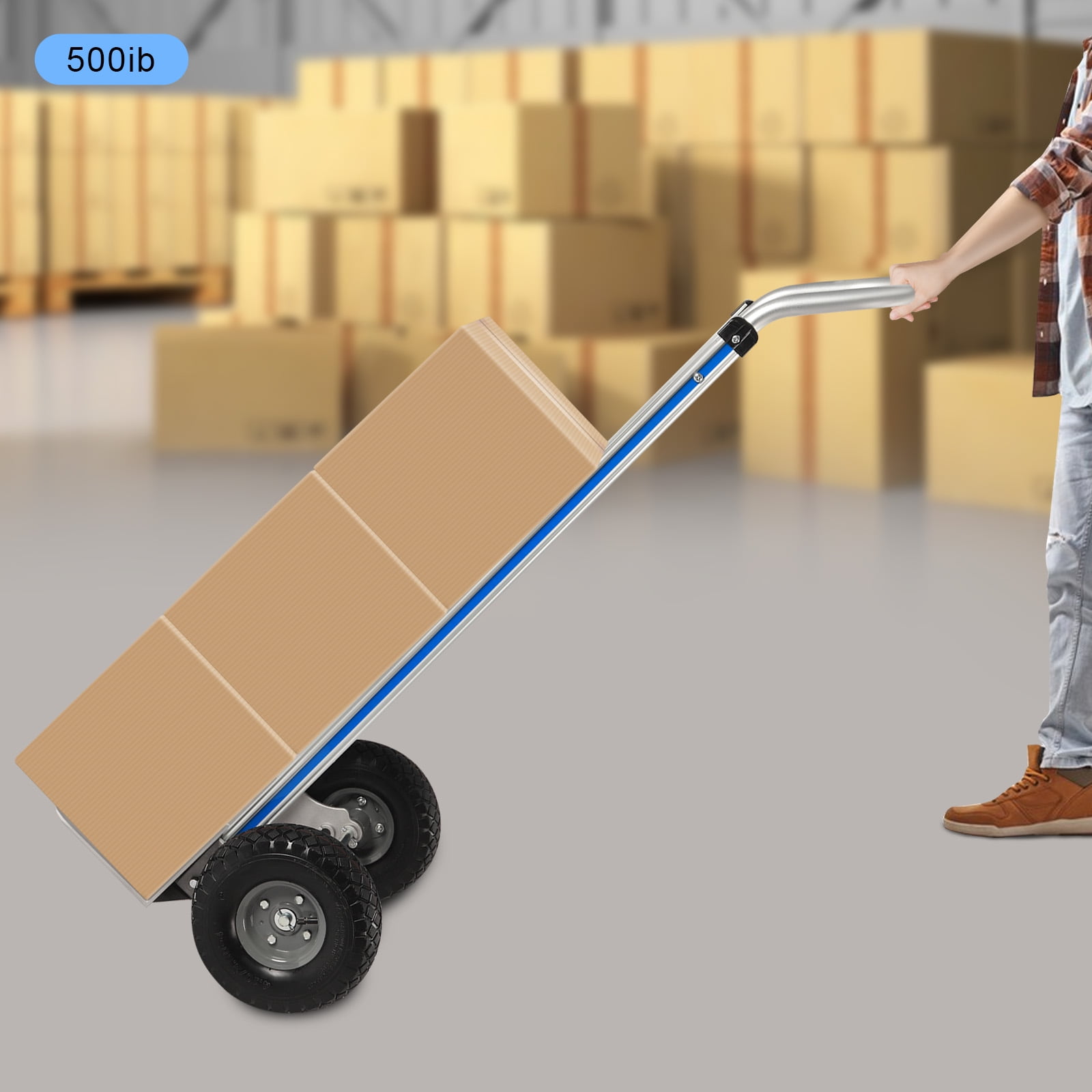 Peakora Hand Truck Dolly Industrial Strength 500 Lbs Weight Capacity Heavy Duty Dolly for Moving with Wheels