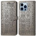thumbnail image 1 of Funda Cartera FOXDOCK para iPhone 13 Pro , Flip PU con Relieve de Gatos y Perros, Tarjetero y Soporte, 1 of 6