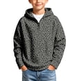 thumbnail image 2 of Leopard Print Boys Hoodies Quarter Zip Up Hooded Sweatshirt Lightness Comfortable Long Sleeve Hoodies Kids Fall Winter Clothes, 2 of 4