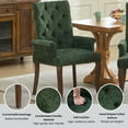thumbnail image 6 of PAPROOS Upholstered Dining Chairs Set of 4, Chenille Fabric Tufted Dining Room Chair with Curved Solid Wood Legs, Modern Accent Dining Chair with Arm, Armchair for Kitchen, Living Room, Olive Green, 6 of 11