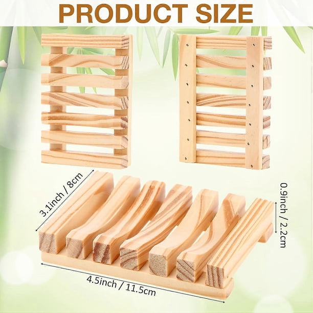 Shower Soap Holder Wooden Soap Dish Draining Soap Saver Soap Tray Soap Case Soap Stand for Bathroom Travel Sponge Shampoo Sink,4.5x3.1x0.9'-30PCS