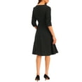 thumbnail image 3 of INSPIRE CHIC Women's V Neckline Dress Pockets Elegant Dresses with Belt, 3 of 5