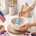 thumbnail image 5 of Cook with Color 3-Piece Heart Spatula Set, Silicone Baking Tools with Wood Handles, Oh My Stars and Stripes Patriotic, 5 of 5