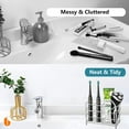 thumbnail image 6 of Rongsi 304 Stainless Steel Bathroom Toothbrush Holder Toothpaste Holder Stand Bathroom Accessories Organizer (Silver), 6 of 8