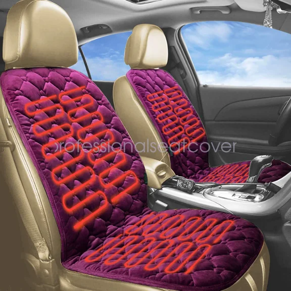 Car Suv Trucks Universal Heated Seat Cover Purple 12V For Full Back And Seat