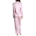 thumbnail image 3 of Blis Women's Satin Long Sleeve Sleep Shirt and Lounge Pants PJ Set - Ladies Pajamas & Sleepwear - Blush Flower, X-Large, 3 of 3