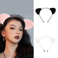 thumbnail image 2 of Fashionable Ear Headband Soft Hairpieces for Women Girl Cute Hair Accessories Add a Touch of Cuteness to Your Look White, 2 of 4