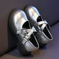 thumbnail image 5 of Dakaela 3-10Y Girls Mary Jane Dress Shoes Cross Strap Chunky Platform School Uniform Oxford Pumps for Toddler Little Big Kid Silver, 5 of 8