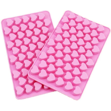 

2 Pieces Mini Heart Shaped Silicone Molds Chocolate Mold with 55 Cavity Mini Heart Shape for Chocolates Candy Cake Jelly Valentine s Day Cake Decorating
