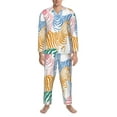 thumbnail image 4 of Bingfone Men'S Pajama Set 2 Piece Loungewear Pjs, Long Sleeve With Pajama Pants-Zebra Colourful, 4 of 9