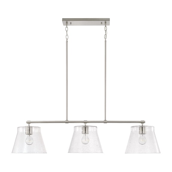 Capital Lighting 846931BN Baker 3 Light 45" Wide Linear Chandelier - Nickel