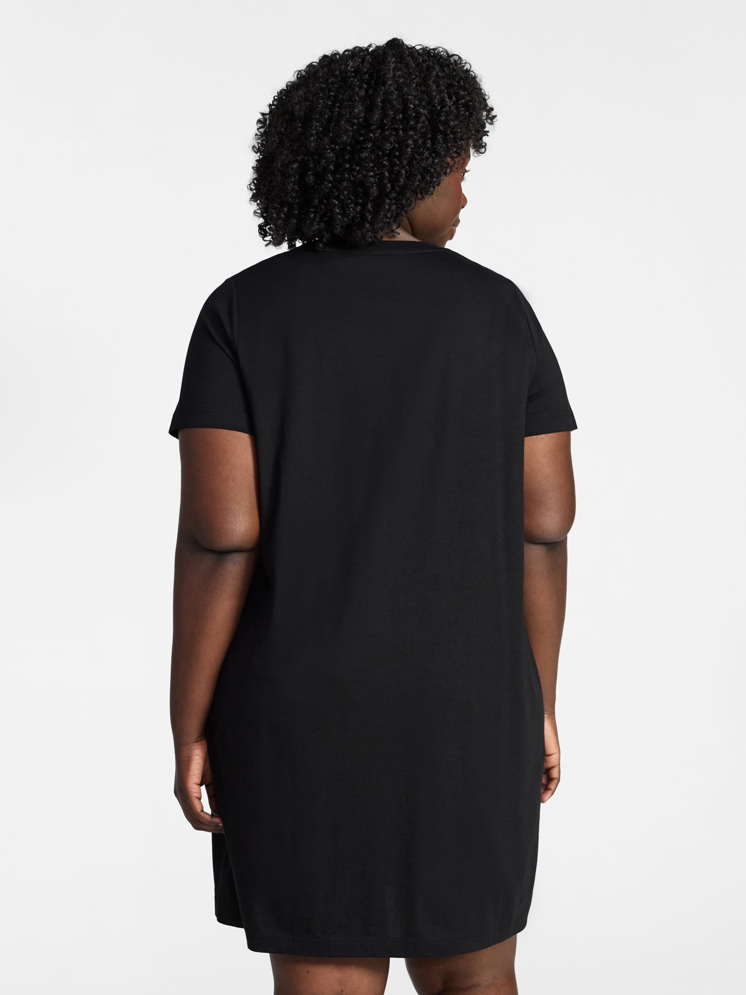 Terra & Sky Women's Plus Size Pocket T-Shirt Dress with Short Sleeves, Sizes 0X-5X