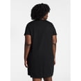 thumbnail image 3 of Terra & Sky Women's Plus Size Pocket T-Shirt Dress with Short Sleeves, Sizes 0X-5X, 3 of 5