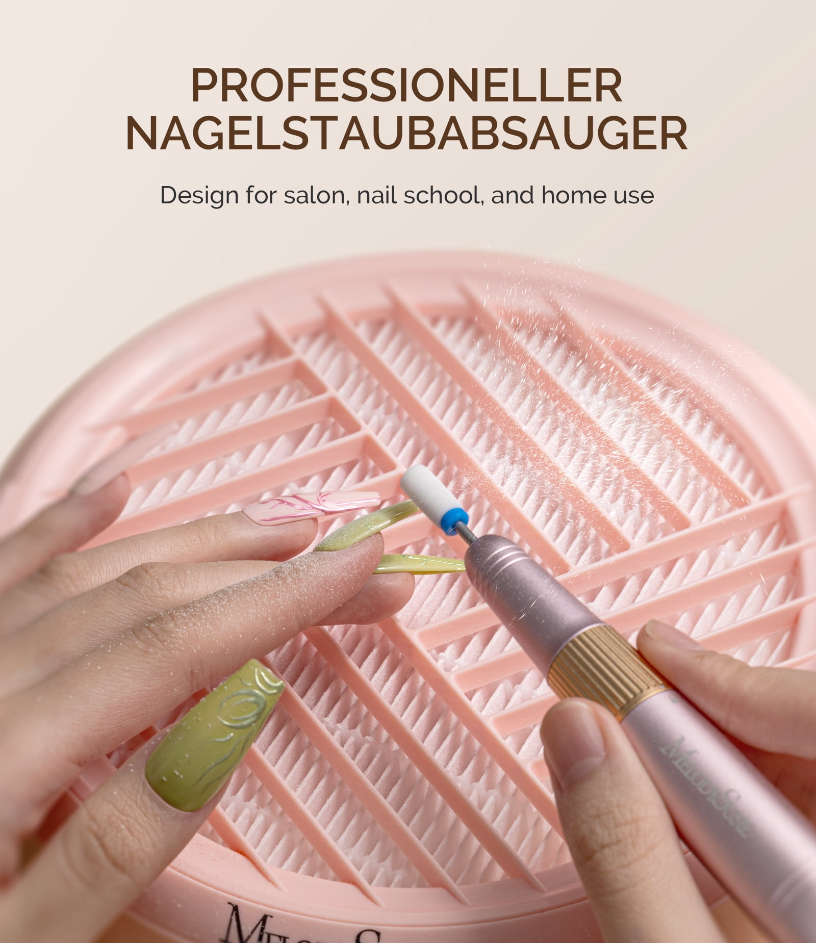 MelodySusie HPro Nail Dust Collector,Compact Vacuum Fan with Reusable Filter, Powerful Dust Suction Machine for Acrylic Nail Polishing, Salon & Home