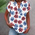 thumbnail image 2 of SELONE 4th of July Oversized Shirts for Women Patriotic Pullover Buttons V Neck Short Sleeve Tops Summer Clothes, 2 of 5